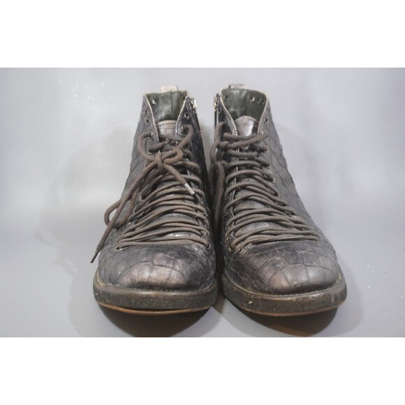 JO GHOST Croc-Embossed Leather Side Zip Ankle Boots Men’s EU Size 42 main image 6